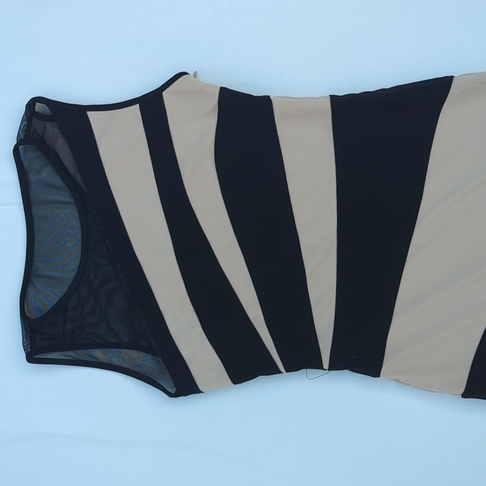 Marciano Bodycon Black and Cream Dress - Picture 3 of 10